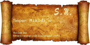 Seper Miklós névjegykártya