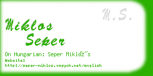 miklos seper business card